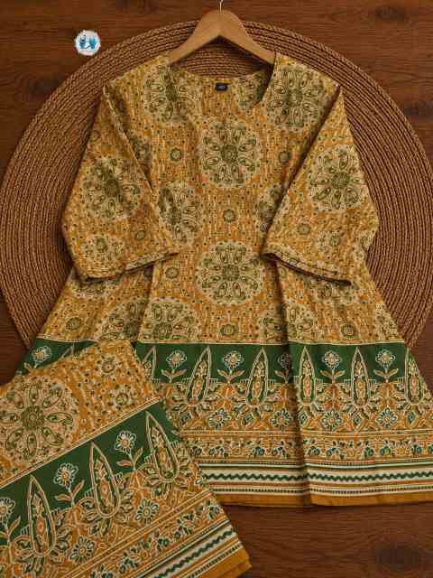 Ajrakh Print Cotton Top & Plazzo Set - Image 2