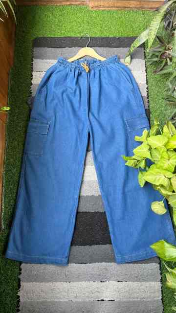 Premium Denim Cargo Pants with Side Pockets - Image 5