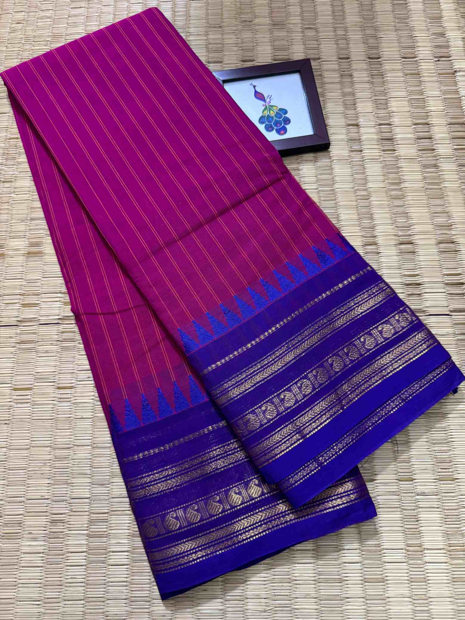 Thandavalam Vertical Stripe Pure Cotton Saree
