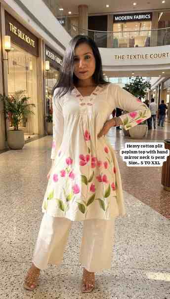 Premium Cotton Peplum Top & Palazzo Set