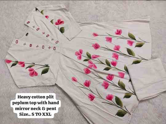 Premium Cotton Peplum Top & Palazzo Set - Image 5
