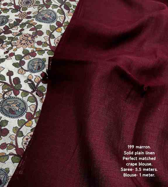 Dark Linen Soft Linen Saree - Image 7