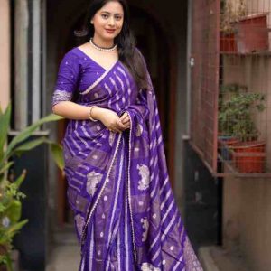 Kavita Elephant Banarasi Style Zari Woven Saree
