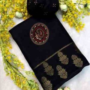 Ajrakh Gajji Crepe Silk Saree