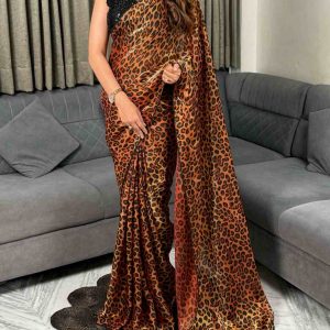 Pure Two-Tone Fandy Satin Designer Saree