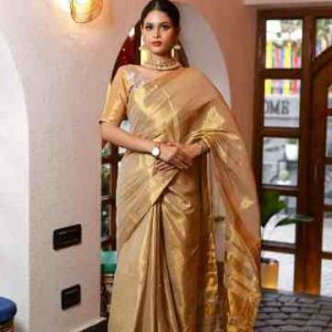 Pure Mul Cotton Raga Tissue Handloom Saree