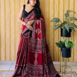 Original Japan Satin (Devsena Satin) Digital Print Saree