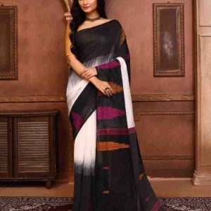 Pure Handwoven Cotton Silk Ikkat Saree