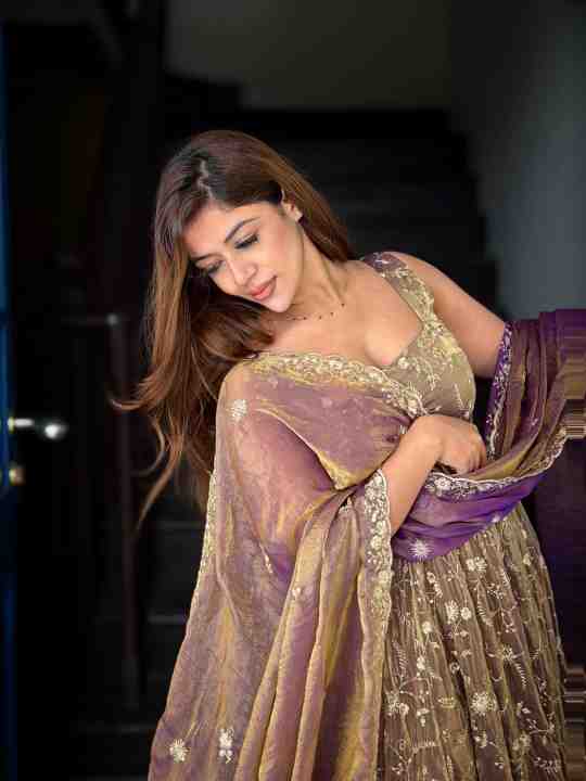 Premium Fendy Silk Gown, Sharara & Dupatta Set - Image 6