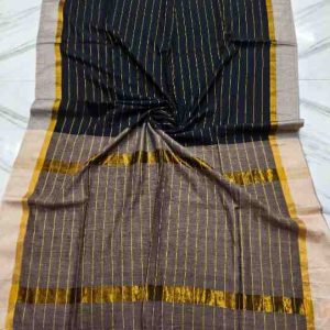 Pure 120 Count Mul Cotton Saree with Zari Chain